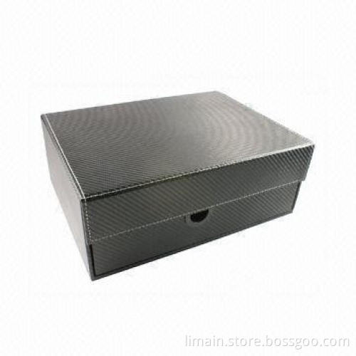 Leather Jewelry Box with Carbon Fiber Pattern, Eyeglasses Not Included